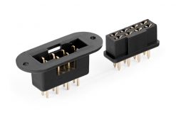 MPX8 Stecker schwarz, Einbau im Flügel (1 Paar)
